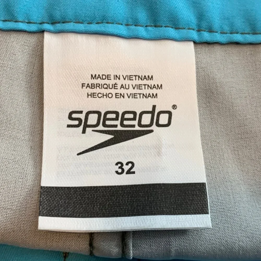 Speedo Men's Palm Floral Print Swim Bottom Board Shorts, Canteen Brown, Size 32
